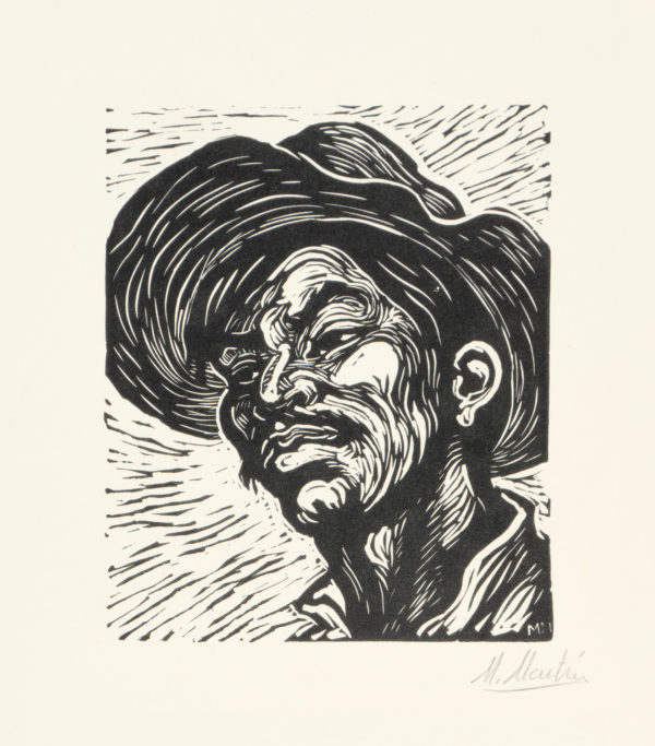 María Luisa Martin, <i>Cabeza de campesino</i>, s/f, linografía, 32.5 x 25.2 cm (soporte) / 15.5 x 12.8 cm (imagen).