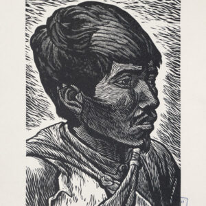 Alberto Beltrán, <i>Cabeza otomí</i>, s/f, linografía, 24 x 31.8 cm (soporte), 15.7 x 21.5 cm (imagen), ID ALBE18-106