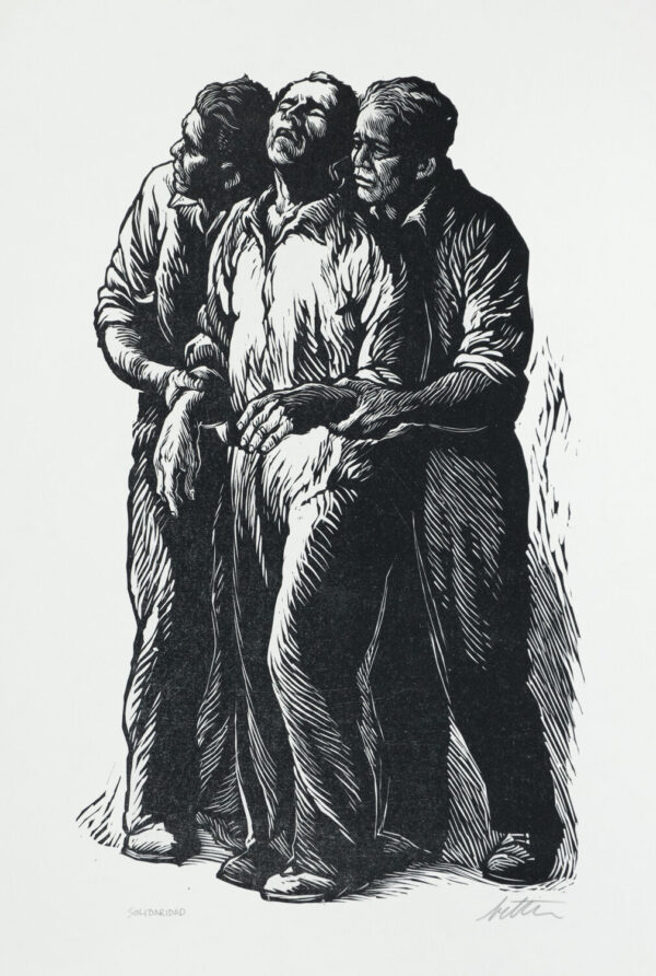 Alberto Beltrán, <i>Solidaridad</i>, s/f, linografía, 32.5 x 50.2 cm (soporte), 22 x 37 cm (imagen), ID ALBE18-121
