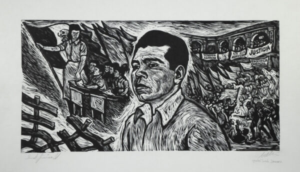 Alberto Beltrán, <i>Othón Salazar</i>, s/f, linografía, 65 x 50.5 cm (soporte), 44 x 22.5 cm (imagen), ID ALBE18-127