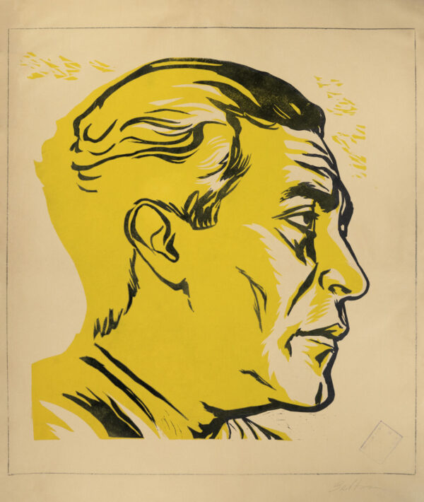 Alberto Beltrán, <i>Vicente Lombardo Toledano</i>, s/f, lino-color, 55 x 66.5 cm (soporte), 42.5 x 48.5 cm (imagen), ID ALBE18-154