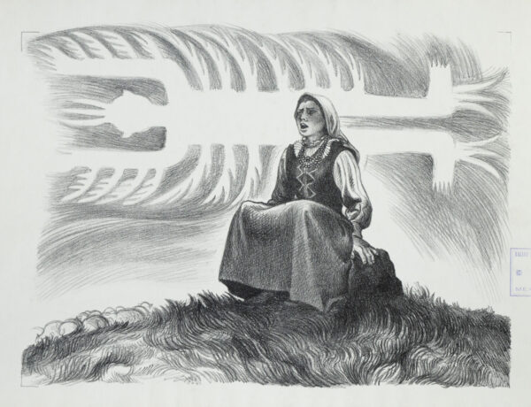 Alberto Beltrán, <i>Campesina polaca</i>, s/f, litografía, 29.3 x 44.7 cm (soporte), 25 x 34.3 cm (imagen), ID ALBE18-156