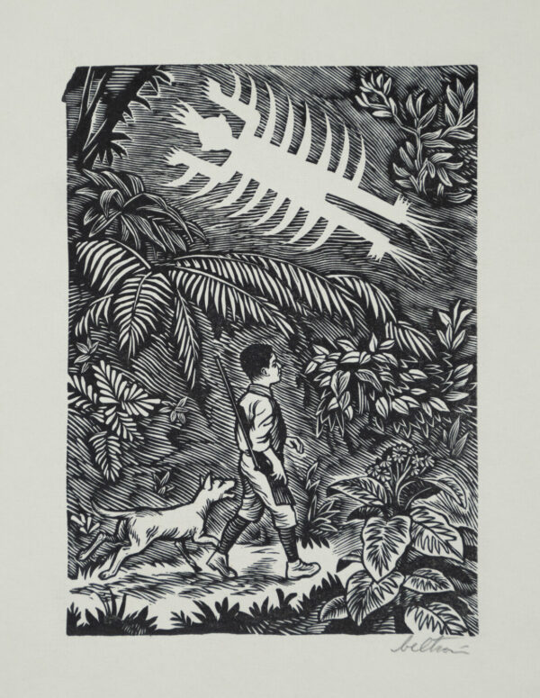 Alberto Beltrán, <i>Lombardo Toledano en la sierra de Puebla</i>, s/f, linografía, 23.8 x 17.5 cm (soporte), 14 x 10 cm (imagen), ID ALBE18-18
