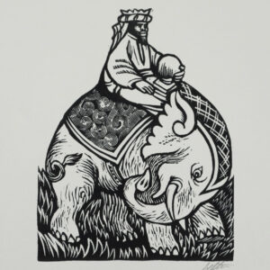 Alberto Beltrán, <i>Los Reyes Magos. Melchor</i>, s/f, linografía, 32.5 x 25 cm (soporte), 16.5 x 12.5 cm (imagen), ID ALBE18-51