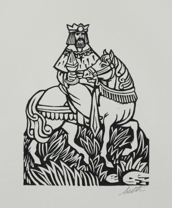 Alberto Beltrán, <i>Los Reyes Magos. Baltazar</i>, s/f, linografía, 32.5 x 25 cm (soporte), 16.5 x 12.5 cm (imagen), ID ALBE18-53
