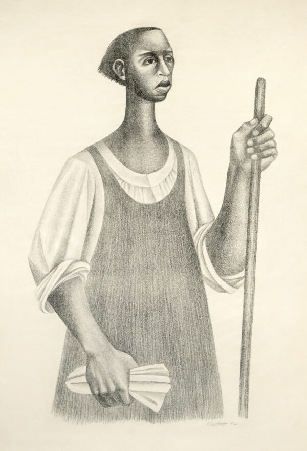 Elizabeth Catlett, <i>Sirvienta negra</i>, 1946, litografía, 62 x 49.6 cm (soporte), 52 x 32 cm (imagen), ID ELCA34-10
