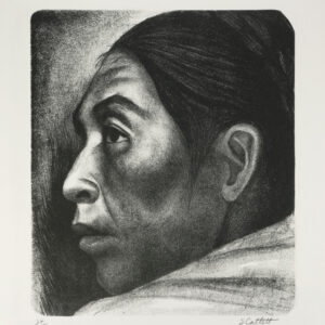 Elizabeth Catlett, <i>Cabeza indígena</i>, s/f, litografía, 58.5 x 44.7 cm (soporte), 31.2 x 26.9 cm (imagen), ID ELCA34-12