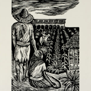 Elizabeth Catlett, <i>Peones mexicanos</i>, s/f, linografía, 28.8 x 18.1 cm (soporte), 18.3 x 13.2 cm (imagen), ID ELCA34-16
