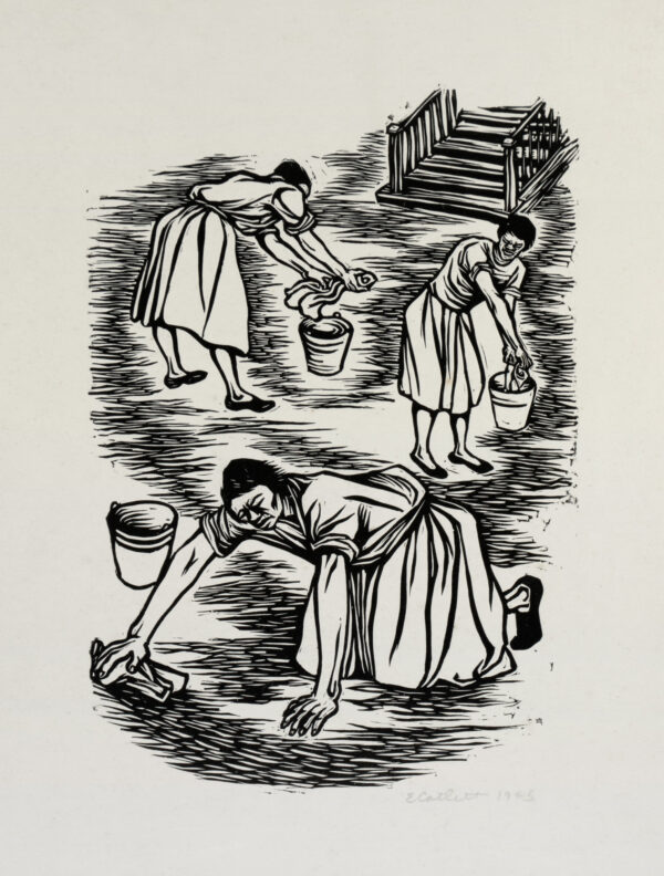 Elizabeth Catlett, <i>Siempre he trabajado duro</i>, 1945, linografía, 33 x 25 cm (soporte), 22 x 15 cm (imagen), ID ELCA34-18