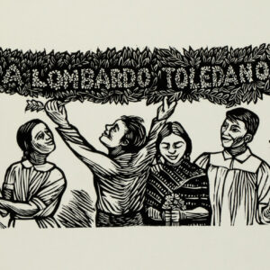 Elizabeth Catlett, <i>Homenaje a Lombardo Toledano</i>, s/f, linografía, 23 x 30.7 cm (soporte), 11.3 x 18.7 cm (imagen), ID ELCA34-25