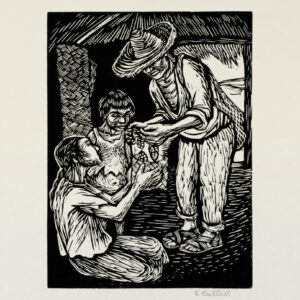 Elizabeth Catlett, <i>Campesinos mexicanos</i>, s/f, linografía, 33.5 x 25.4 cm (soporte), 18.1 x 13.5 cm (imagen), ID ELCA34-26