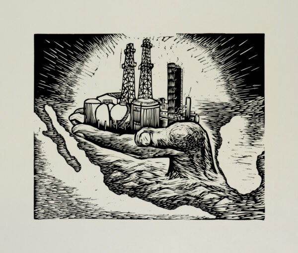 Elizabeth Catlett, <i>El petróleo</i>, s/f, linografía, 28.8 x 36.1 cm (soporte), 16.6 x 20.5 cm (imagen), ID ELCA34-28
