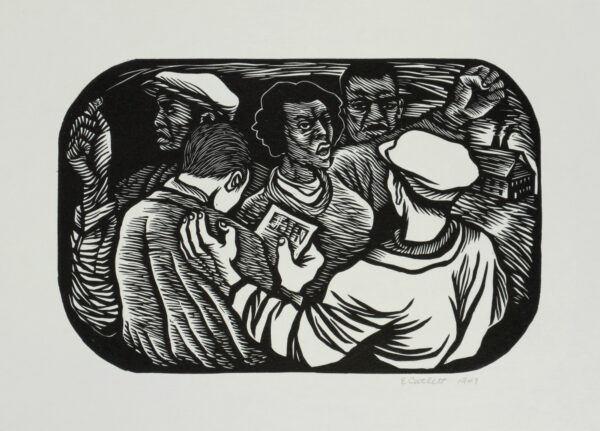 Elizabeth Catlett, <i>Líder negra</i>, 1947, linografía, 31.7 x 47.8 cm (soporte), 14.8 x 22.7 cm (imagen), ID ELCA34-29