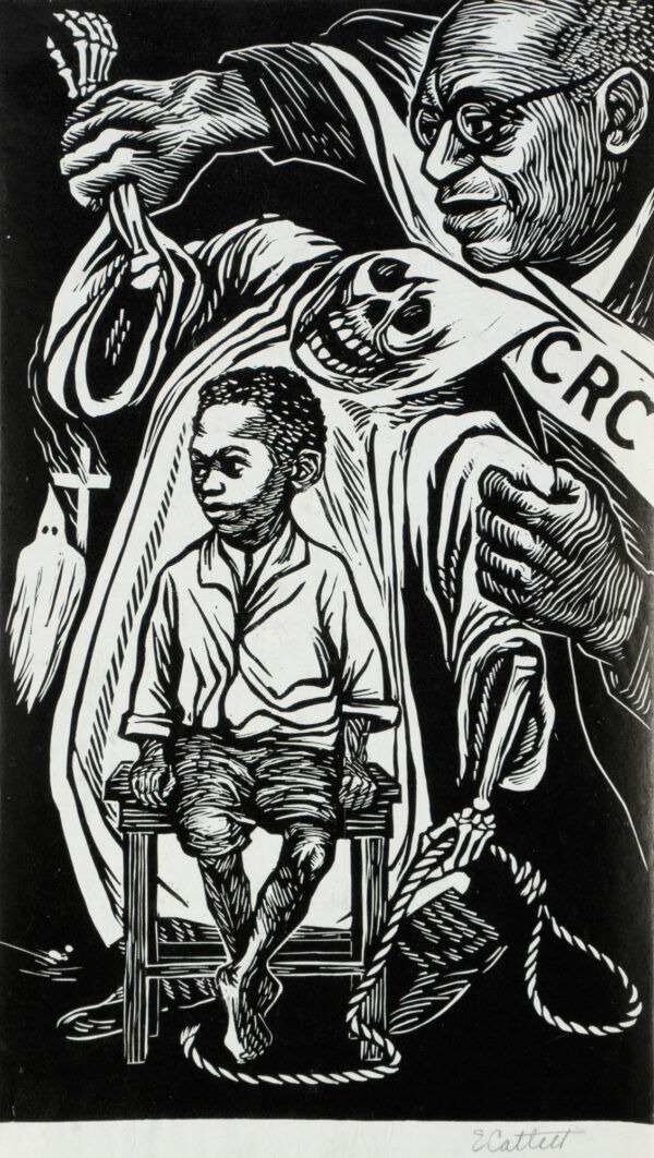 Elizabeth Catlett, <i>Civil Right Congress</i>, s/f, linografía, 45.1 x 36.4 cm (soporte), 32 x 17.9 cm (imagen), ID ELCA34-30