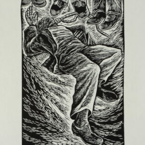Elizabeth Catlett, <i>Salvajismo blanco o Y un mundo especial para mis amados</i>, 1946, linografía, 45.2 x 31.5 cm (soporte), 21.3 x 14.8 cm (imagen), ID ELCA34-31