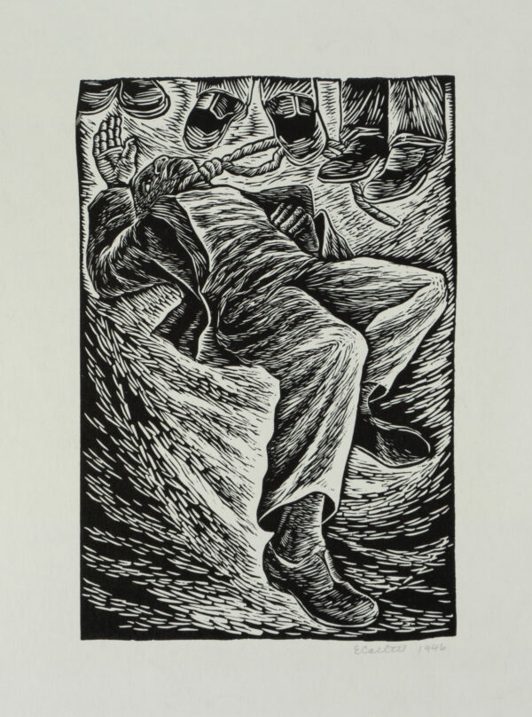 Elizabeth Catlett, <i>Salvajismo blanco o Y un mundo especial para mis amados</i>, 1946, linografía, 45.2 x 31.5 cm (soporte), 21.3 x 14.8 cm (imagen), ID ELCA34-31