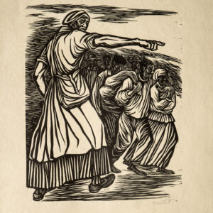 Elizabeth Catlett, <i>Líder negra en el campo</i>, s/f, linografía, 32.7 x 25.2 cm (soporte), 22.7 x 18 cm (imagen), ID ELCA34-32