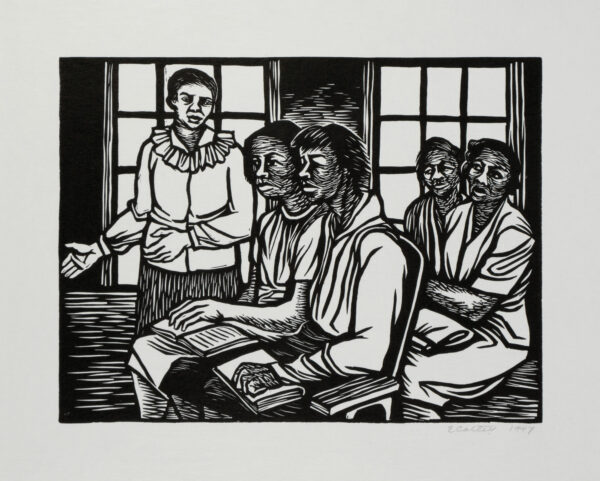 Elizabeth Catlett, <i>Maestra negra</i>, 1947, linografía, 32 x 48 cm (soporte), 17.5 x 23 cm (imagen), ID ELCA34-34