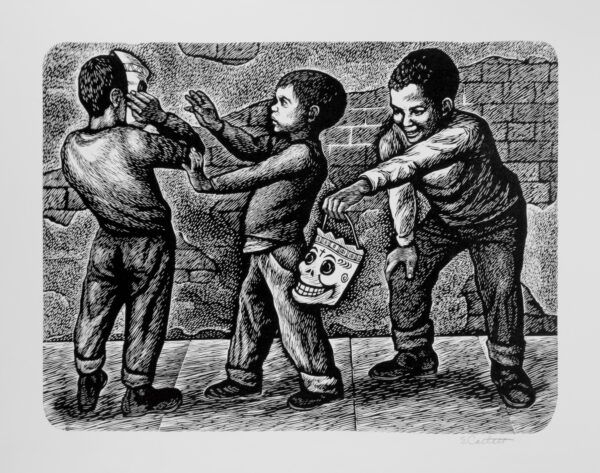 Elizabeth Catlett, <i>Mis niños</i>, s/f, linografía, 32.7 x 50 cm (soporte), 26.1 x 35.1 cm (imagen), ID ELCA34-35
