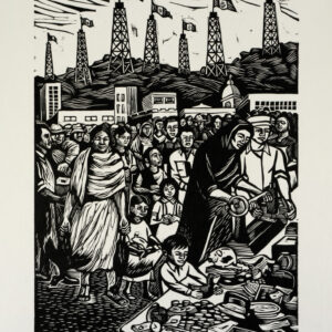 Elizabeth Catlett, <i>Colecta</i>, s/f, linografía, 45.1 x 36.2 cm (soporte), 30 x 20.6 cm (imagen), ID ELCA34-37