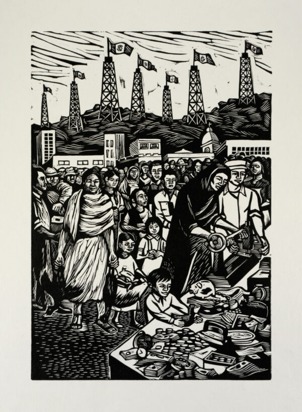 Elizabeth Catlett, <i>Colecta</i>, s/f, linografía, 45.1 x 36.2 cm (soporte), 30 x 20.6 cm (imagen), ID ELCA34-37