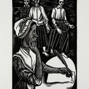 Elizabeth Catlett, <i>Escritora negra</i>, 1947, linografía, 48 x 31.7 cm (soporte), 23.1 x 15 cm (imagen), ID ELCA34-39