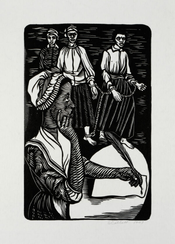 Elizabeth Catlett, <i>Escritora negra</i>, 1947, linografía, 48 x 31.7 cm (soporte), 23.1 x 15 cm (imagen), ID ELCA34-39
