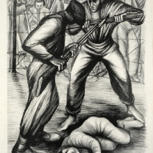 Elizabeth Catlett, <i>Defensa</i>, 1946, litografía, 50.4 x 32.6 cm (soporte), 39 x 29.2 cm (imagen), ID ELCA34-4