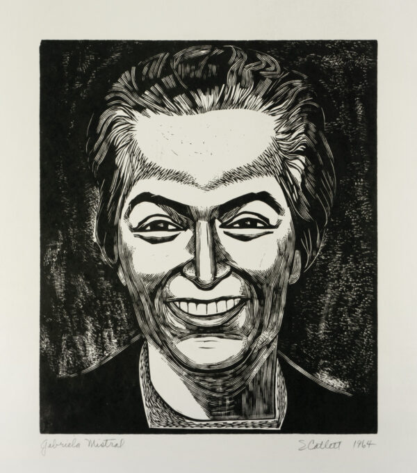 Elizabeth Catlett, <i>Gabriela Mistral</i>, 1964, linografía, 57 x 43.7 cm (soporte), 30.4 x 25.8 cm (imagen), ID ELCA34-41