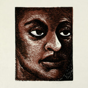 Elizabeth Catlett, <i>Cabeza</i>, 1947, lino-color, 24.2 x 21.5 cm (soporte), 13 x 10.3 cm (imagen), ID ELCA34-51