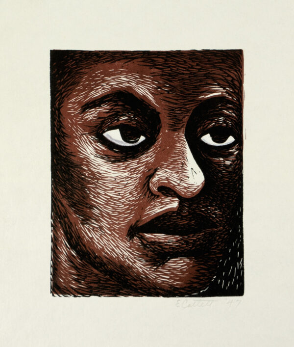 Elizabeth Catlett, <i>Cabeza</i>, 1947, lino-color, 24.2 x 21.5 cm (soporte), 13 x 10.3 cm (imagen), ID ELCA34-51
