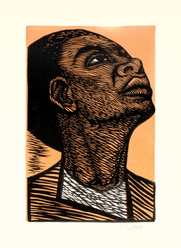 Elizabeth Catlett, <i>Cabeza de negra</i>, 1947, lino-color, 32.7 x 25.1 cm (soporte), 23.4 x 15.5 cm (imagen), ID ELCA34-52