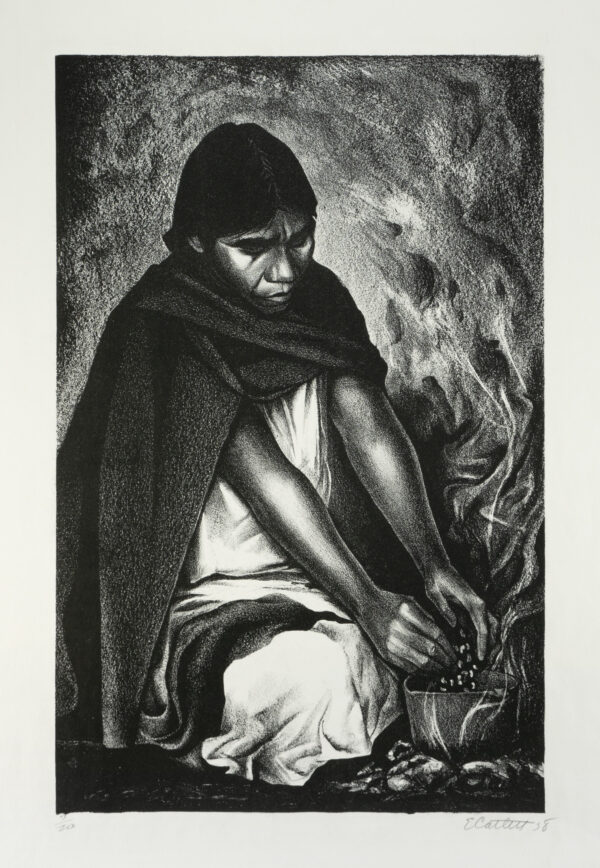 Elizabeth Catlett, <i>Mujer cocinando</i>, 1958, litografía, 58.1 x 45.1 cm (soporte), 41.7 x 27 cm (imagen), ID ELCA34-9