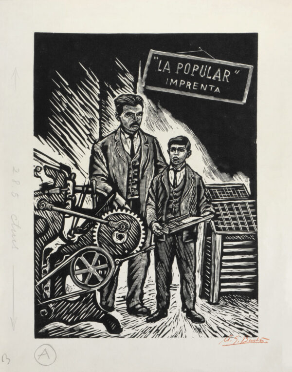 Arturo García Bustos<i>, Lázaro Cárdenas, joven</i>, s/f, linografía, 32.8 x 25.3 cm (soporte), 26.3 x 19.2 cm (imagen), ID ARGA75-10