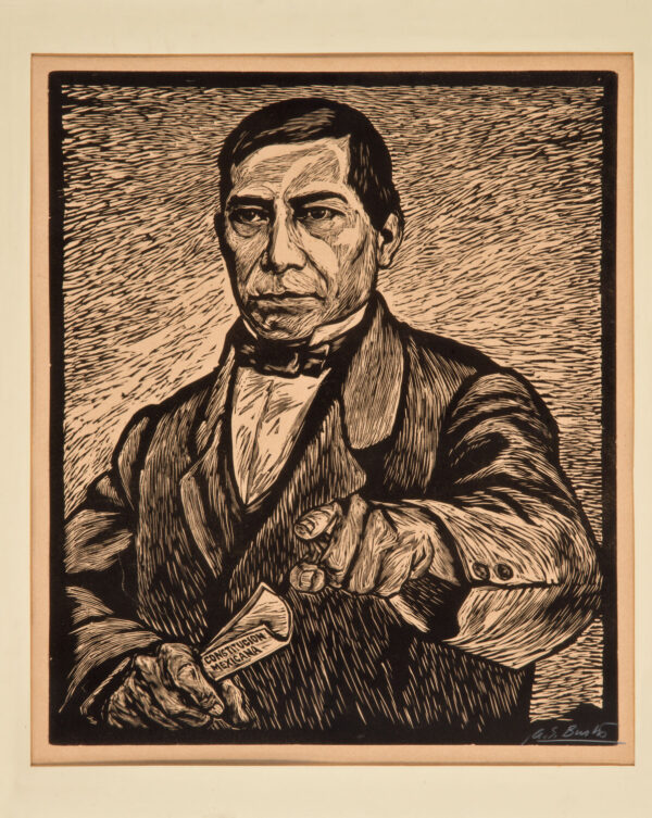 Arturo García Bustos<i>, Juárez</i>, s/f, linografía, 66.5 x 50.6 cm (soporte), 40.8 x 34.3 cm (imagen), ID ARGA75-31