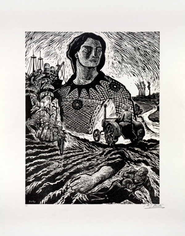 Arturo García Bustos<i>, El títere</i>, 1958, linografía, 65.5 x 50.2 cm (soporte), 49 x 37 cm (imagen), ID ARGA75-52
