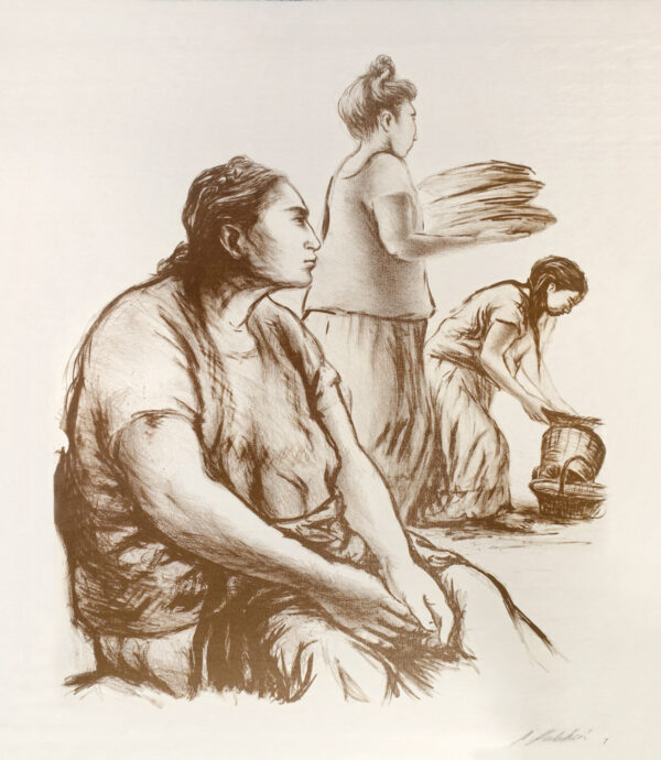 Celia Calderón<i>, Tehuanas</i>, s/f, litografía, 64 x 48.2 cm (soporte), 56 x 47 cm (imagen), ID CECA26-12
