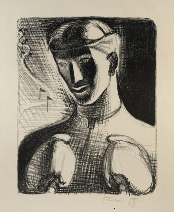 E. L.  Davis</i>, Deportista</i>, s/f, litografía, 65.7 x 50.2 cm (soporte), 38.5 x 29.5 cm (imagen), ID E.DA50-4