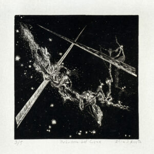 Elisa Acosta J.<i>, Nebulosa del cisne</i>, s/f, linografía, 50 x 37.5 cm (soporte), 25.5 x 25.2 cm (imagen), ID ELAC2-3
