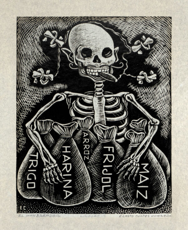 Erasto Cortés Juárez<i>, Hambreador del pueblo</i>, s/f, linografía, 30.4 x 24.5 cm (soporte), 25.4 x 20 cm (imagen), ID ERCO42-1
