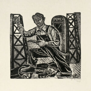 Erasto Cortés Juárez<i>, Monopolista</i>, 1953, litografía, 32.7 x 39 cm (soporte), 20.2 x 19.2 cm (imagen), ID ERCO42-4