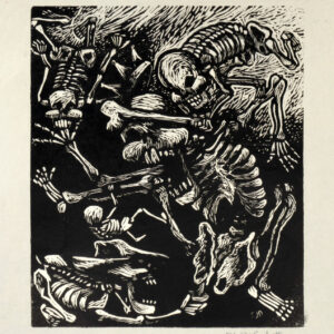 F. J. Delgado<i>, Calaveras</i>, 1958, linografía, 37.1 x 32 cm (soporte), 21.5 x 25.5 cm (imagen), ID F.DE53-5