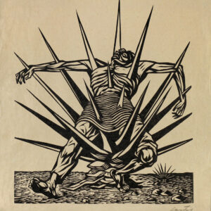 Fernando Castro Pacheco<i>, Hombre clavado</i>, 1947, linografía, 47.7 x 35.1 cm (soporte), 35.7 x 29.7 cm (imagen), ID FECA33-40