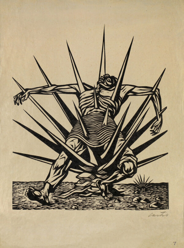 Fernando Castro Pacheco<i>, Hombre clavado</i>, 1947, linografía, 47.7 x 35.1 cm (soporte), 35.7 x 29.7 cm (imagen), ID FECA33-40