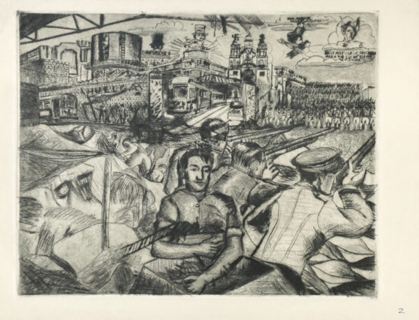 Filiberto Cisneros<i>, Revolución</i>, s/f, punta seca, 25.3 x 32.6 cm (soporte), 22.3 x 27.8 cm (imagen), ID FICI35-1