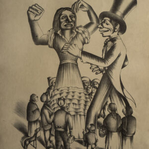Francisco Dosamantes<i>, En la plaza</i>, <i>ca.</i> 1938, litografía, 65 x 49.8 cm (soporte), 57 x 41.5 cm (imagen), ID FRDO58-25
