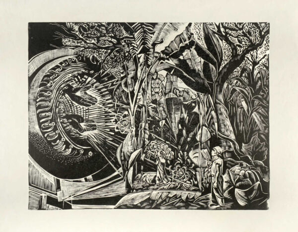 Ignacio Aguirre<i>, Átomos de la paz</i>, s/f, linografía, 56 x 43 cm (soporte), 38.5 x 30 cm (imagen), ID IGAG5-2