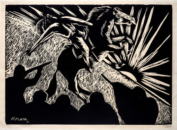 Jesús Álvarez Amaya<i>, La muerte del ciruelo</i>, s/f, linografía, 45.5 x 33 cm (soporte), 40.5 x 29.5 cm (imagen), ID JEÁL7-10