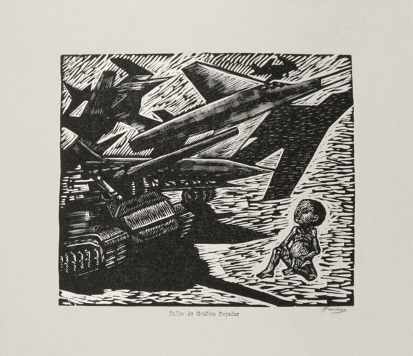 Jesús Álvarez Amaya<i>, La herencia de los viejos</i>, s/f, linografía, 47.7 x 35.3 cm (soporte), 18 x 15 cm (imagen), ID JEÁL7-3