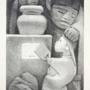 Jean Charlot<i>, Cocinando</i>, s/f, litografía, 49.7 x 31 cm (soporte), 34.5 x 24.9 cm (imagen), ID JECH46-3